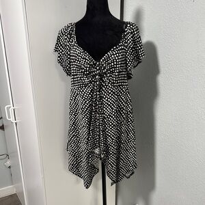 Envogue Black and White Polka Dot Blouse